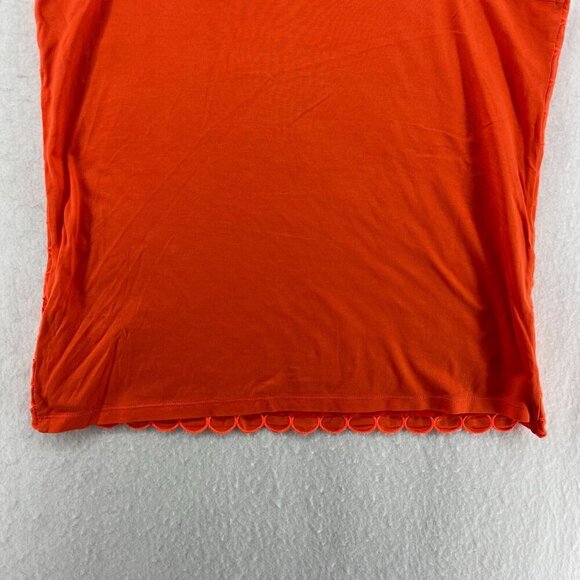 J.Crew Tank Top Womens XS Orange Eyelet Dot Pattern Scoop Neck Pullover Coastal - Picture 8 of 11